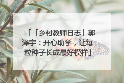 「乡村教师日志」郭泽宇：开心助学，让每粒种子长成最好模样