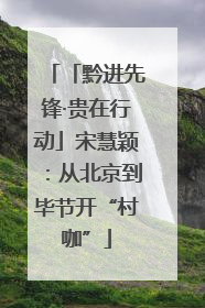 「黔进先锋·贵在行动」宋慧颖：从北京到毕节开“村咖”