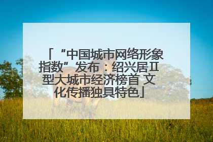 “中国城市网络形象指数”发布：绍兴居Ⅱ型大城市经济榜首 文化传播独具特色