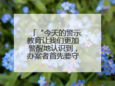 “今天的警示教育让我们更加警醒地认识到，办案者首先要守得住底线”