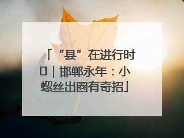 “县”在进行时⑬｜邯郸永年：小螺丝出圈有奇招