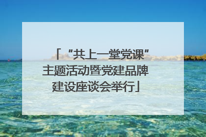 “共上一堂党课”主题活动暨党建品牌建设座谈会举行
