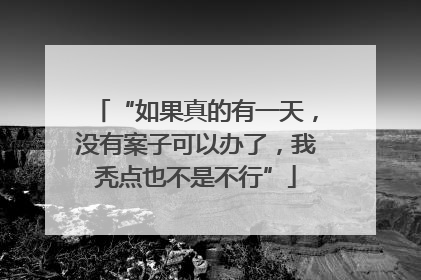 “如果真的有一天，没有案子可以办了，我秃点也不是不行”