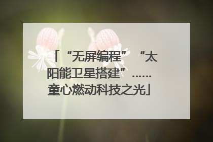 “无屏编程”“太阳能卫星搭建”……童心燃动科技之光