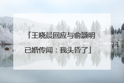 王晓晨回应与俞灏明已婚传闻：我头昏了