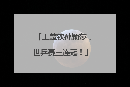 王楚钦孙颖莎，世乒赛三连冠！