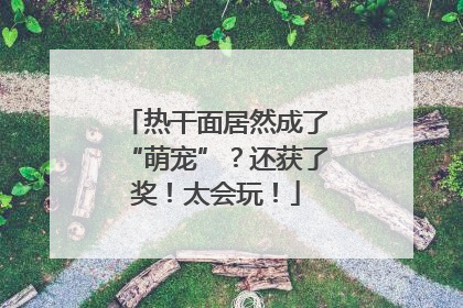 热干面居然成了“萌宠”？还获了奖！太会玩！