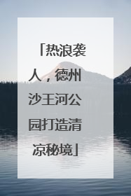 热浪袭人，德州沙王河公园打造清凉秘境