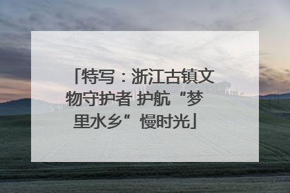 特写：浙江古镇文物守护者 护航“梦里水乡”慢时光