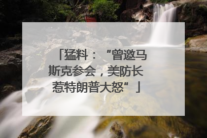 猛料：“曾邀马斯克参会，美防长惹特朗普大怒”