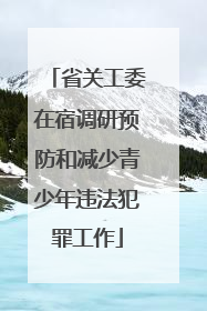 省关工委在宿调研预防和减少青少年违法犯罪工作