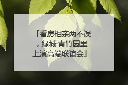 看房相亲两不误，绿城·青竹园里上演高端联谊会