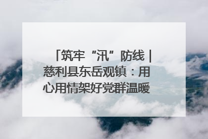 筑牢“汛”防线｜慈利县东岳观镇：用心用情架好党群温暖悠长的“连心桥”