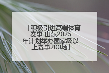 积极引进高端体育赛事 山东2025年计划举办国家级以上赛事200场