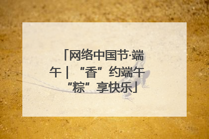 网络中国节·端午｜“香”约端午 “粽”享快乐