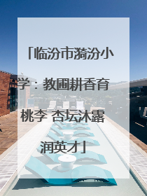 临汾市漪汾小学：教圃耕香育桃李 杏坛沐露润英才