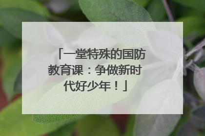 一堂特殊的国防教育课：争做新时代好少年！