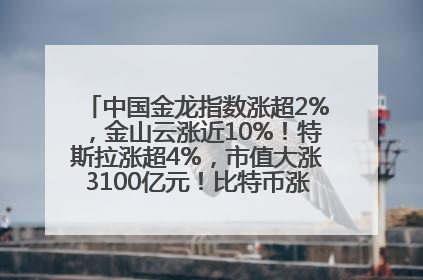 中国金龙指数涨超2%，金山云涨近10%！特斯拉涨超4%，市值大涨3100亿元！比特币涨回11万美元关口