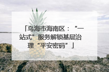 乌海市海南区：“一站式”服务解锁基层治理“平安密码”