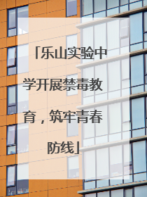 乐山实验中学开展禁毒教育，筑牢青春防线