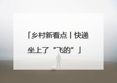 乡村新看点丨快递坐上了“飞的”