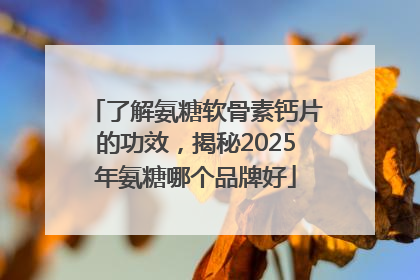 了解氨糖软骨素钙片的功效，揭秘2025年氨糖哪个品牌好