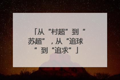 从“村超”到“苏超”，从“追球”到“追求”