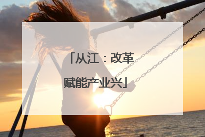 从江：改革赋能产业兴