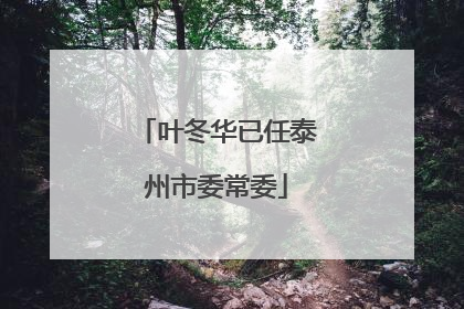 叶冬华已任泰州市委常委