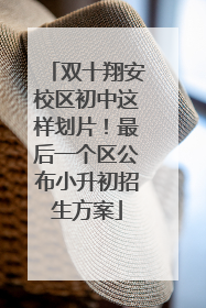 双十翔安校区初中这样划片！最后一个区公布小升初招生方案