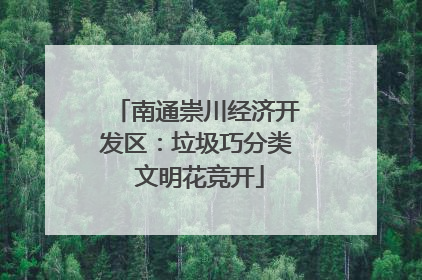 南通崇川经济开发区：垃圾巧分类 文明花竞开