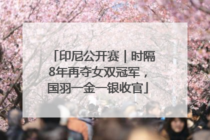 印尼公开赛｜时隔8年再夺女双冠军，国羽一金一银收官