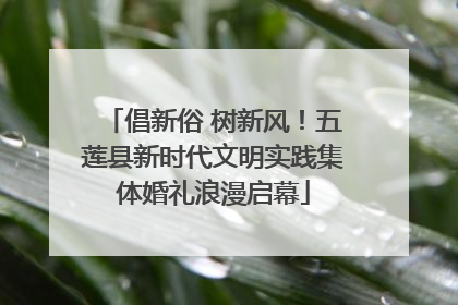 倡新俗 树新风！五莲县新时代文明实践集体婚礼浪漫启幕