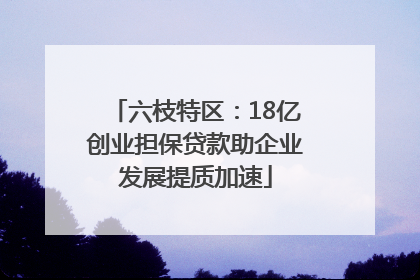 六枝特区：18亿创业担保贷款助企业发展提质加速
