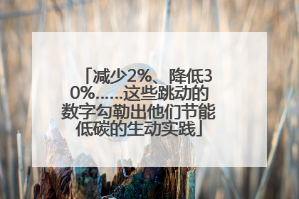 减少2%、降低30%……这些跳动的数字勾勒出他们节能低碳的生动实践