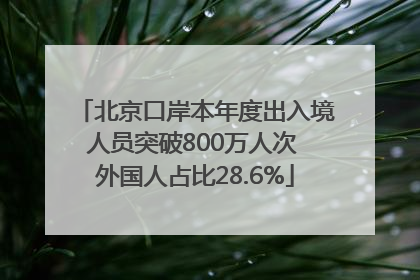 北京口岸本年度出入境人员突破800万人次 外国人占比28.6%