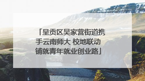 呈贡区吴家营街道携手云南师大 校地联动铺就青年就业创业路