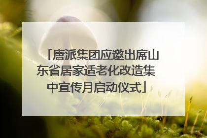 唐派集团应邀出席山东省居家适老化改造集中宣传月启动仪式
