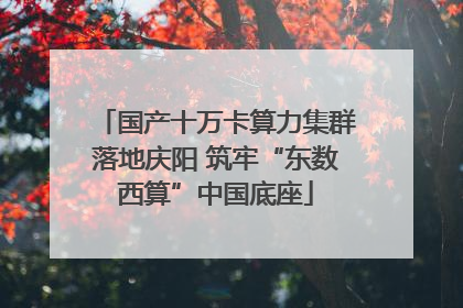 国产十万卡算力集群落地庆阳 筑牢“东数西算”中国底座