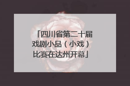 四川省第二十届戏剧小品（小戏）比赛在达州开幕
