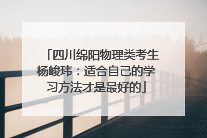 四川绵阳物理类考生杨峻玮：适合自己的学习方法才是最好的