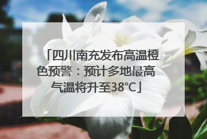 四川南充发布高温橙色预警：预计多地最高气温将升至38℃