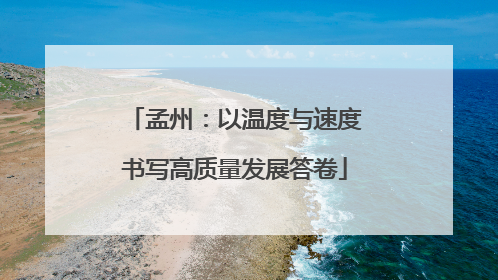孟州：以温度与速度书写高质量发展答卷