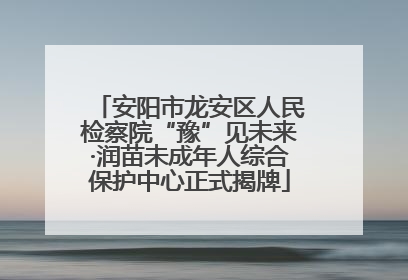 安阳市龙安区人民检察院“豫”见未来·润苗未成年人综合保护中心正式揭牌