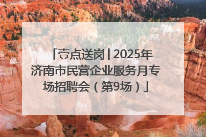 壹点送岗│2025年济南市民营企业服务月专场招聘会（第9场）