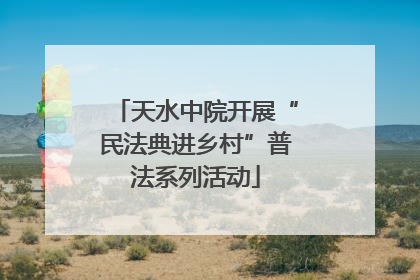 天水中院开展“民法典进乡村”普法系列活动