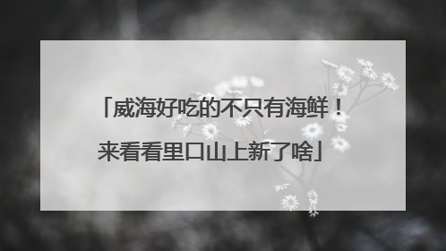 威海好吃的不只有海鲜！来看看里口山上新了啥