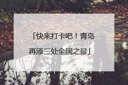 快来打卡吧！青岛再添三处全国之最