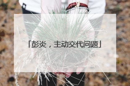 彭炎，主动交代问题