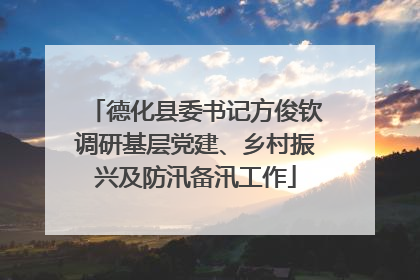 德化县委书记方俊钦调研基层党建、乡村振兴及防汛备汛工作
